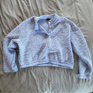 PacSun Light Icy Blue Sherpa Style Fleece Jacket